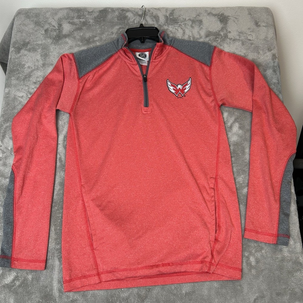 NHL Washington Capitals Long Sleeve Quarter Zip Pullover Sweatshirt Size Small
